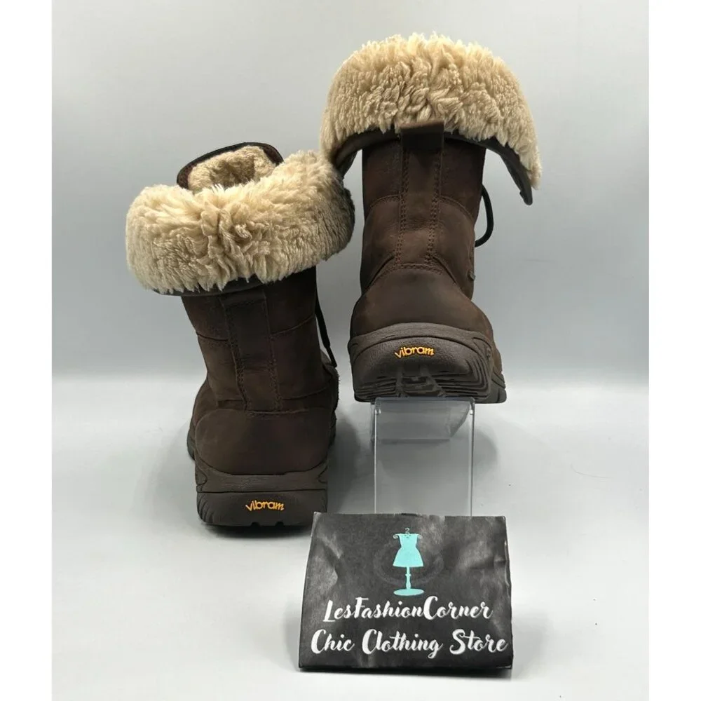 UGG Men's Brown Leather Adirondack lll Distressed Sheepskin Boots Size 10.5 3198 - Picture 4 of 16